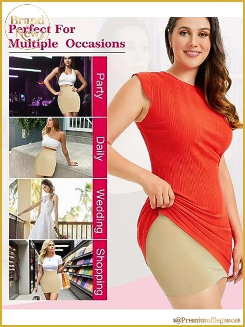 High Waist Half Slip Seamless Shapewear Tummy Control Dress Slip